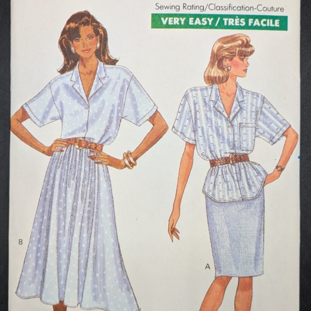Butterick Sewing Pattern 6101 Misses Top and Skirt Sizes L XL Fast Easy Uncut